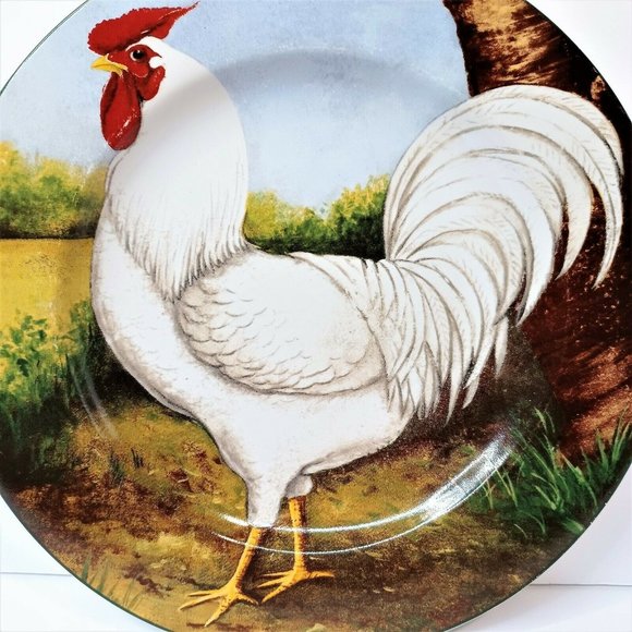 Sakura David Carter Brown 8.25" Rooster Salad Dessert Plate ©2002 "On the Farm" - Picture 2 of 4
